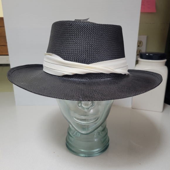 ❤️ 3 for $35 Vintage Kangol Straw Fedora Sun Hat Madras Band-One Size Large Brim - Picture 2 of 9